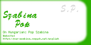 szabina pop business card